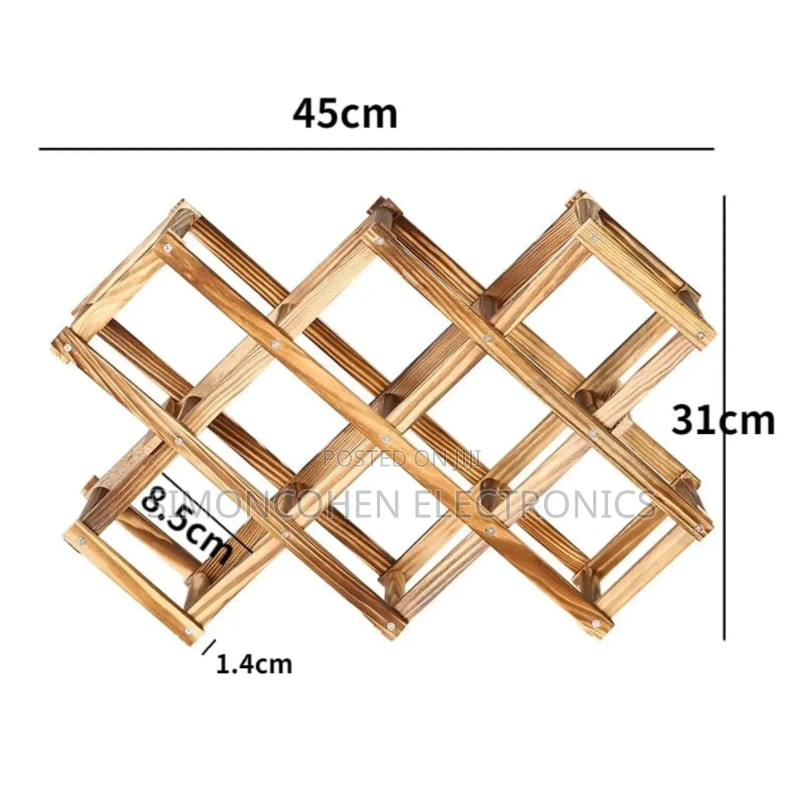Foldable 10 Slot Wooden Wine Bottle Rack