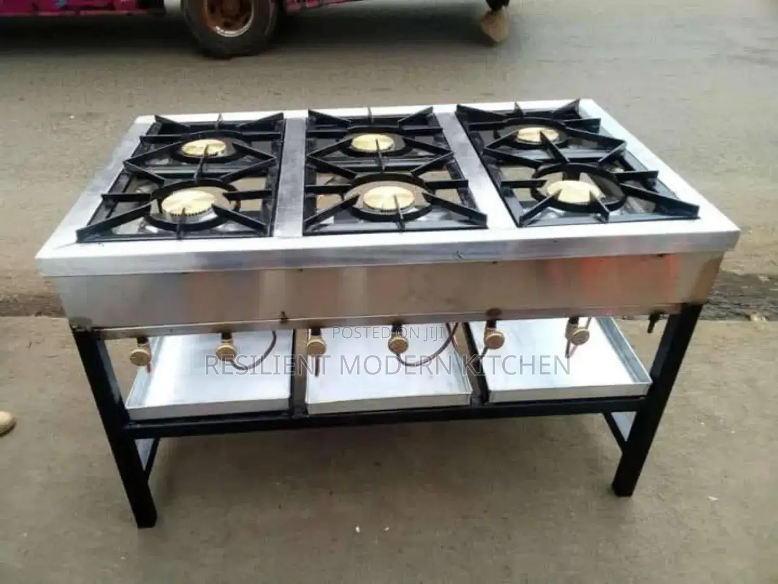 Durable Stainless Steel 6 Burner Gas Cooker High Pressure