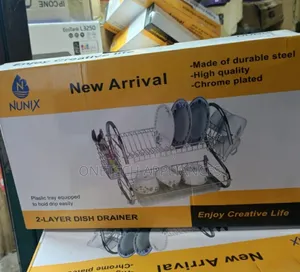 Nunix Dish Rack 2 Tier, Modern Design Stainless Steel