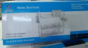 Dish Rack. 3 Layer Stainless Dishrack. Heavy Duty Rust Resistant Body