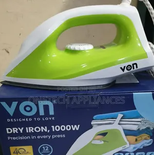 Von Vid101nsg 1000w Dry Iron – Non-Stick Soleplate