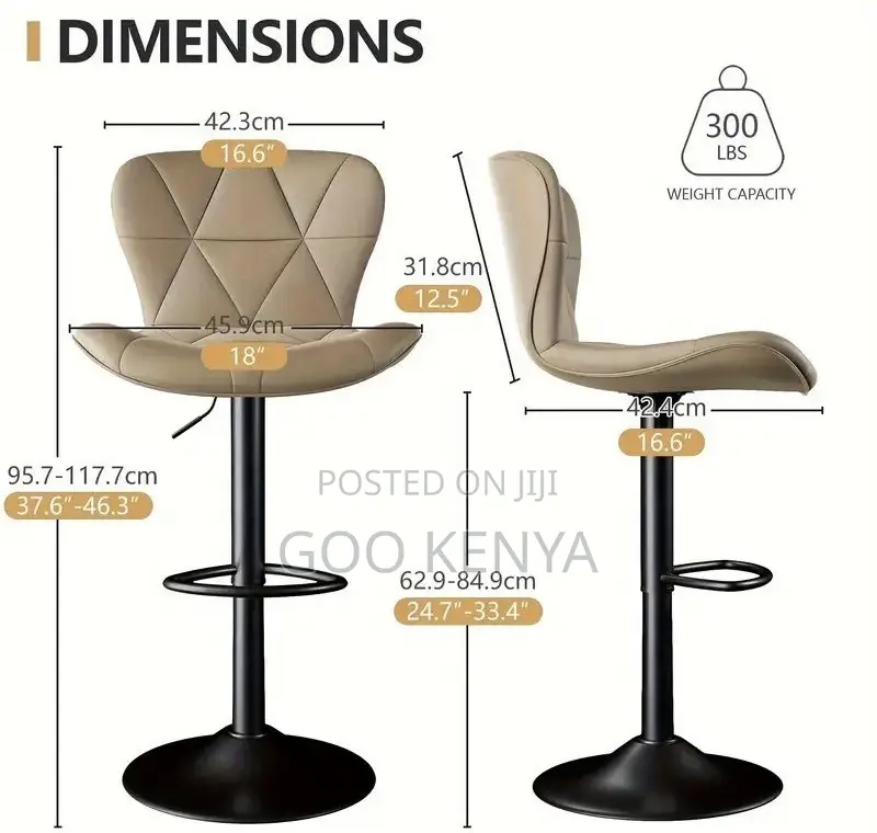 Home Bar Stool; Modern Swivel Stool With Elevated Backrest for Hotel