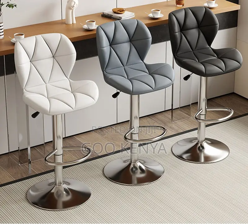 Home Bar Stool; Modern Swivel Stool With Elevated Backrest for Hotel