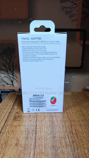 25w Power Adapter C to C Fast Charging