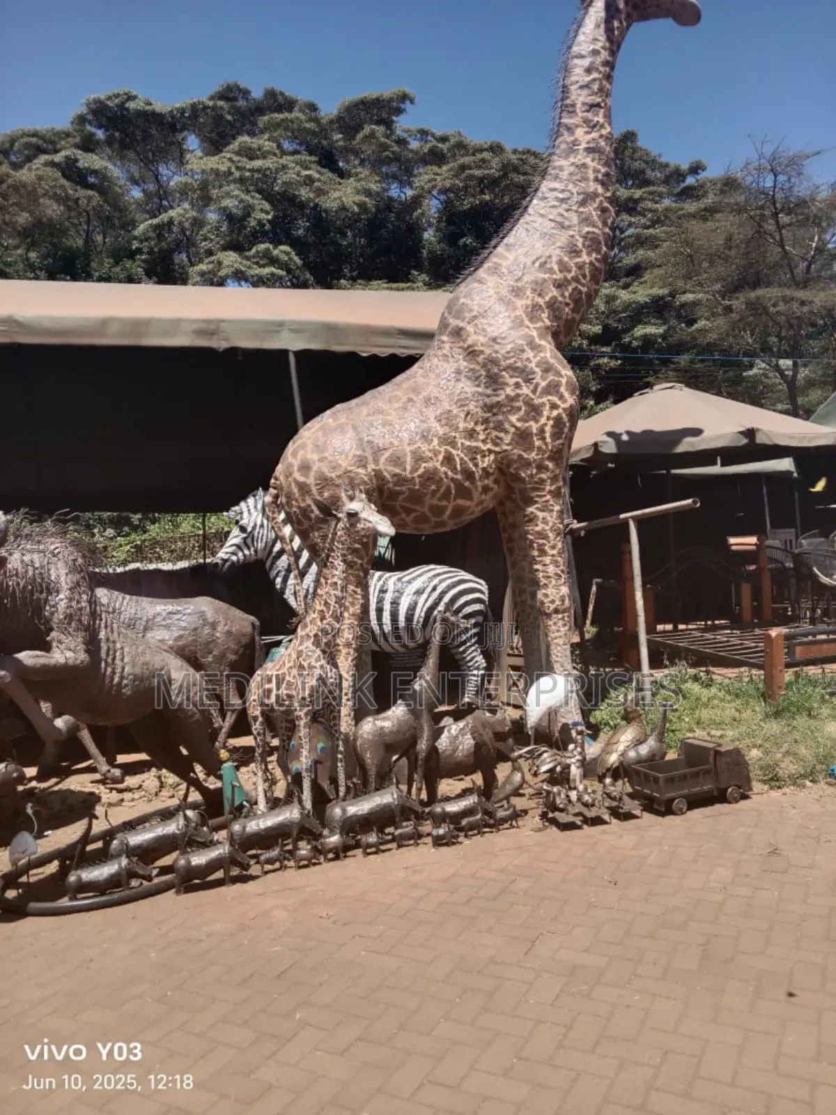 Giraffe Metallic Sculptures for Hire and Sale