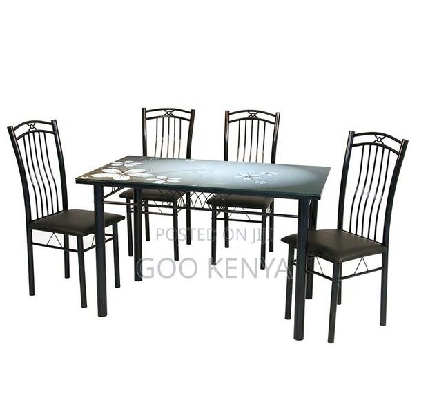 Home Dining Set;Solid Marble Top Table Set With Four Heavy-Duty Chairs - thumbnail 4