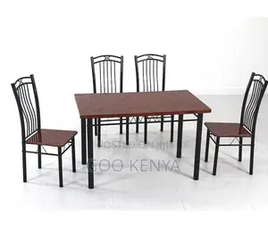 Home Dining Set;Solid Marble Top Table Set With Four Heavy-Duty Chairs