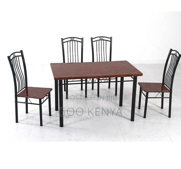 Home Dining Set;Solid Marble Top Table Set With Four Heavy-Duty Chairs - thumbnail 5