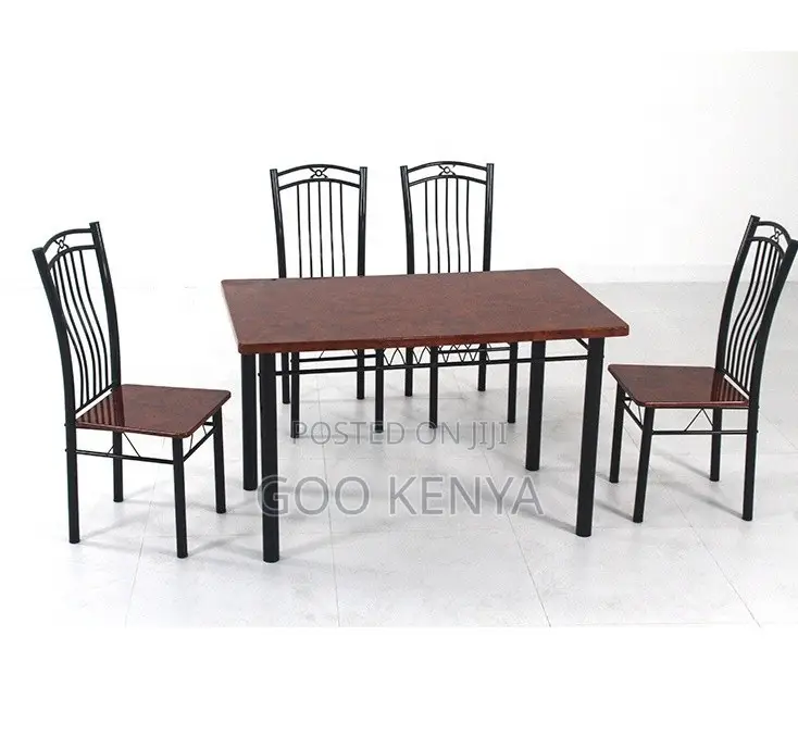 Home Dining Set;Solid Marble Top Table Set With Four Heavy-Duty Chairs