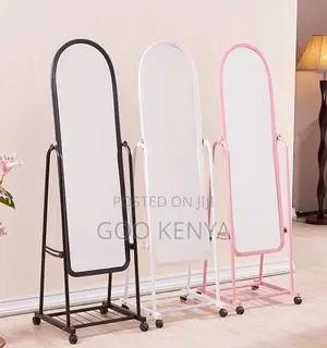 Home Mirror;Extra-Large Floor Mirror With Arch Shape and Rolling Stand