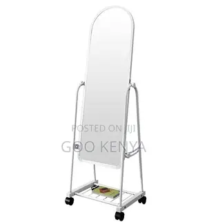 Home Mirror;Extra-Large Floor Mirror With Arch Shape and Rolling Stand