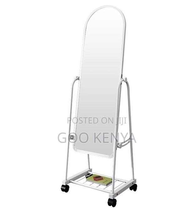 Home Mirror;Extra-Large Floor Mirror With Arch Shape and Rolling Stand - thumbnail 2