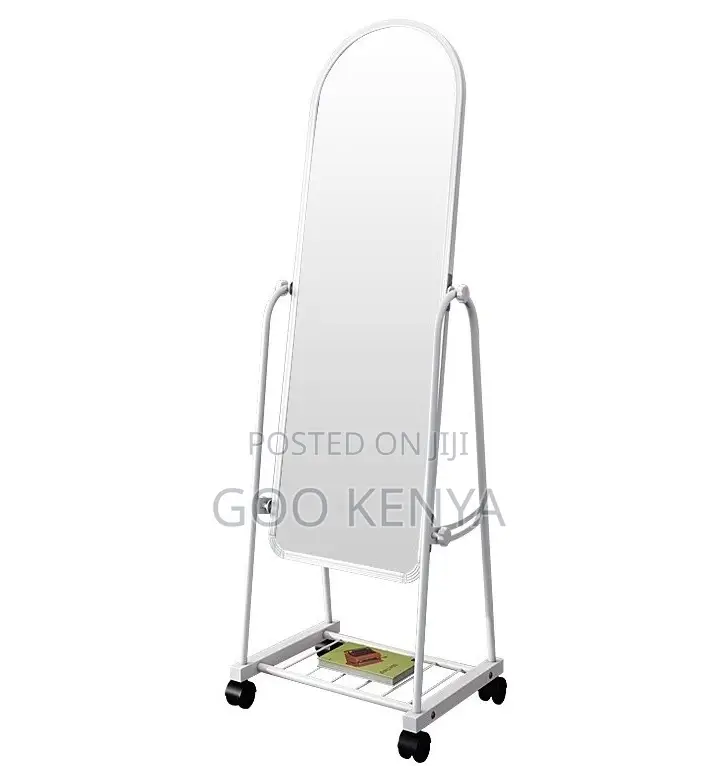 Home Mirror;Extra-Large Floor Mirror With Arch Shape and Rolling Stand