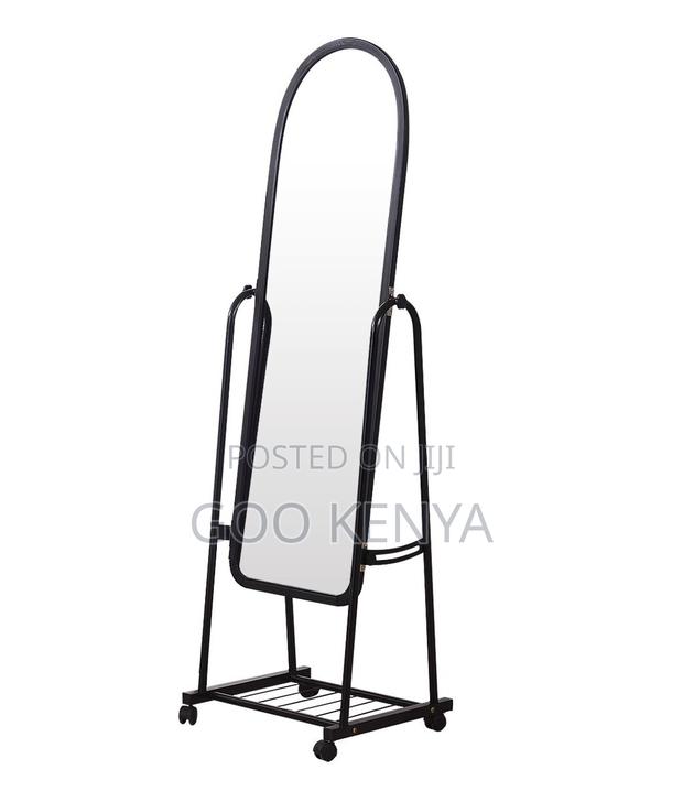 Home Mirror;Extra-Large Floor Mirror With Arch Shape and Rolling Stand - thumbnail 4