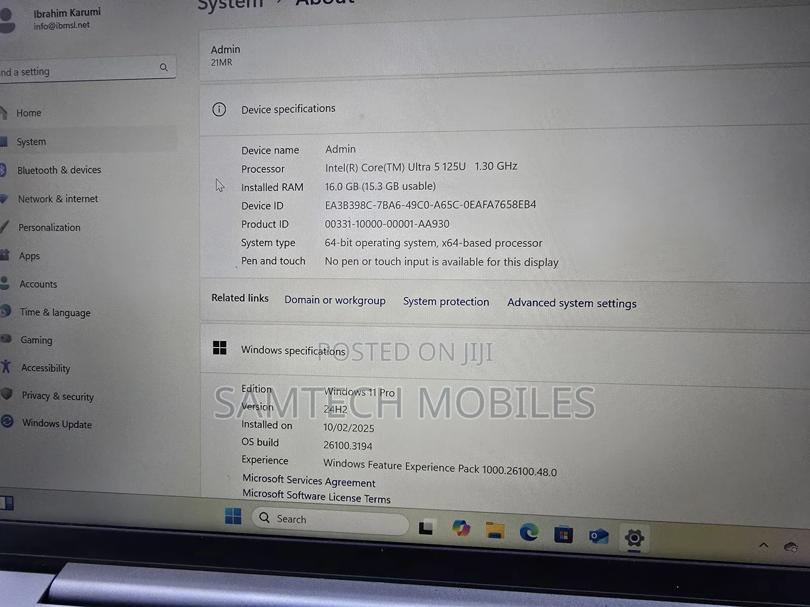 Laptop Lenovo Thinkbook 14 16GB Intel Core Ultra 5 HDD+SSD 500GB