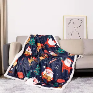 Christmas Themed Premium Sherpa Fleece Throw Blanket*