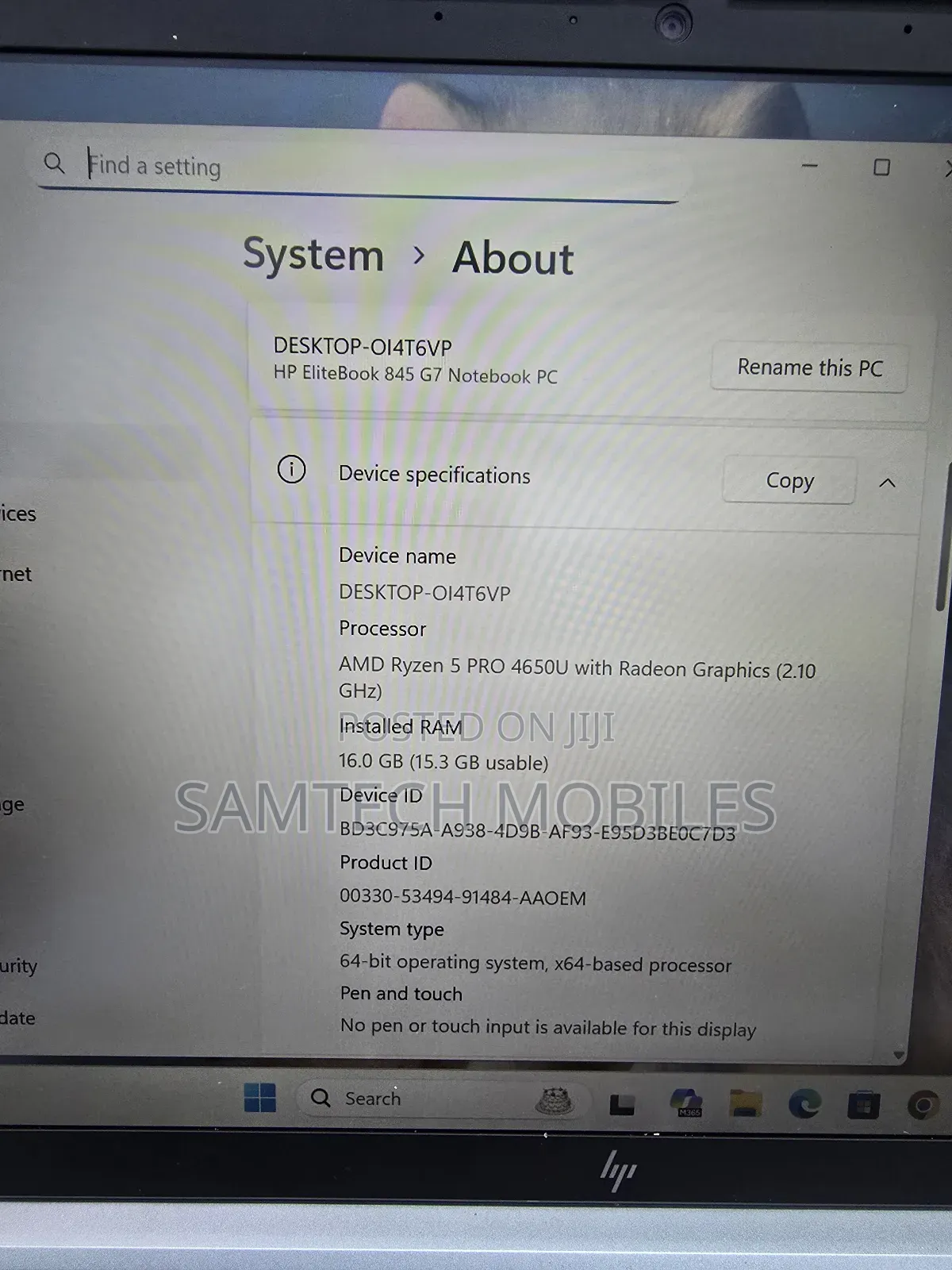Laptop HP EliteBook 845 G7 16GB AMD Ryzen 5 SSD 256GB