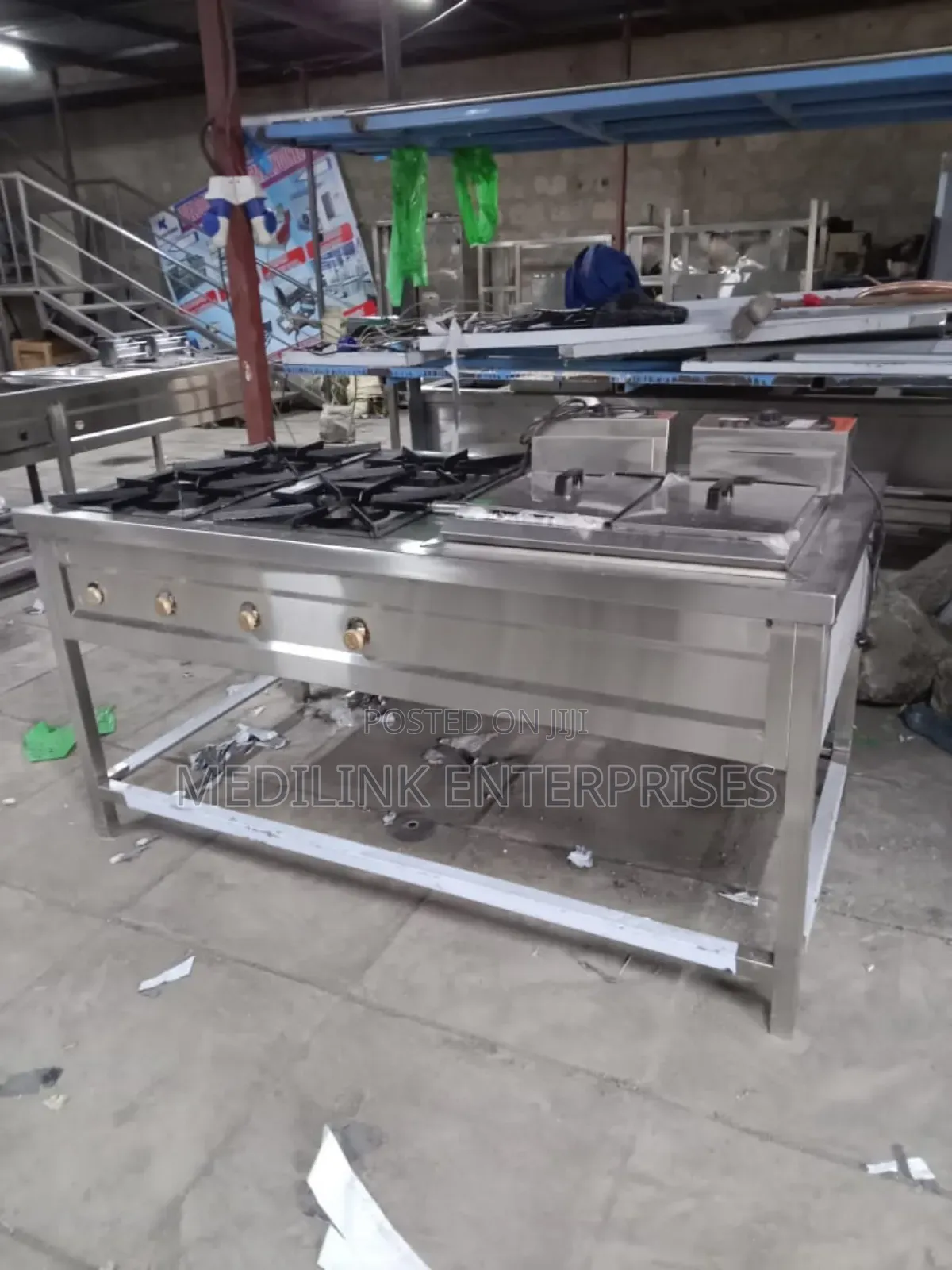 Combined Cooking Rages(4-Burner and Double Fryer)