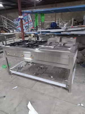 Combined Cooking Rages(4-Burner and Double Fryer)