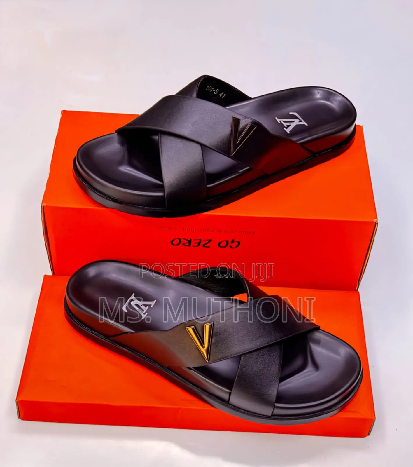 Black Louis Vuitton Sandal for Gents Size 40-45