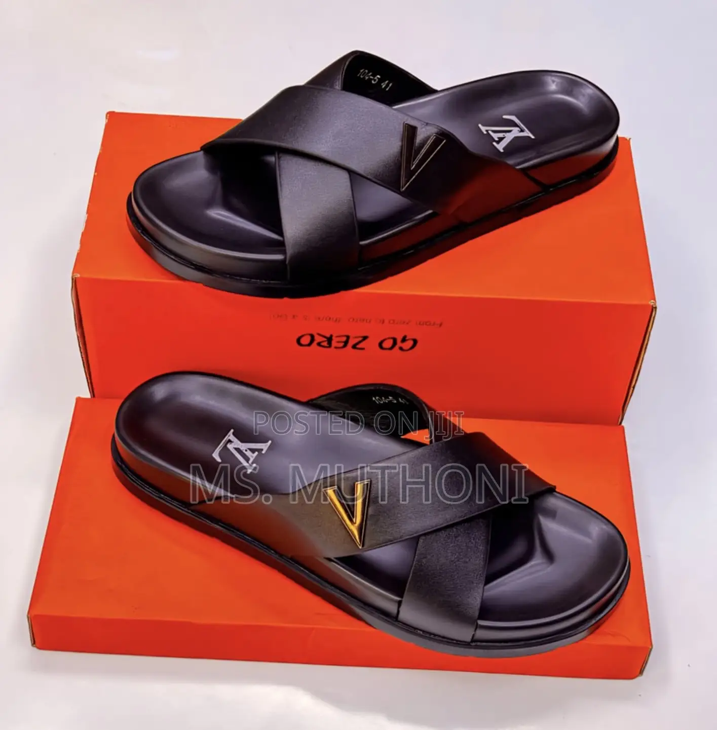Black Louis Vuitton Sandal for Gents Size 40-45