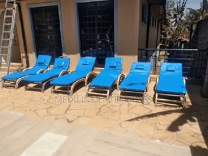 Wooden Upholstered Beach Sunbeds