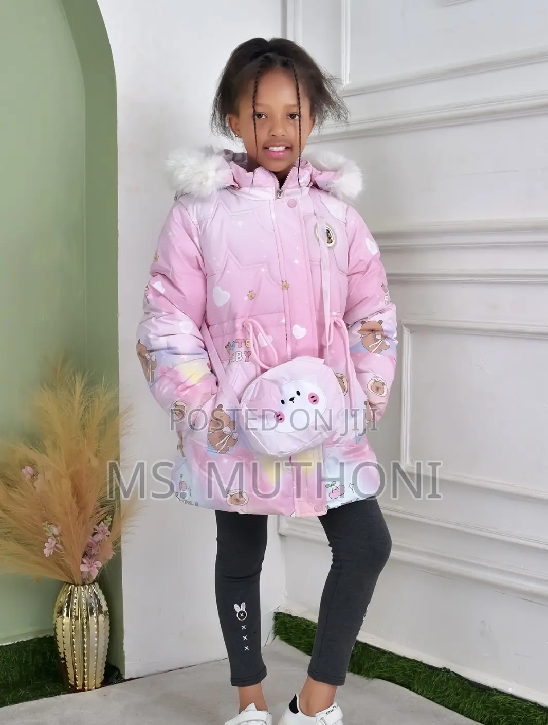 Soft Thick Plush Jackets With a Pouch 3-12yrs