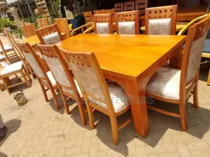 Wholly Solid Mahogany Vanish 8-Seater Dinning Table Set