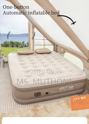 Inflatable Air Bed Mattress With A Built-in Pump 2 Pillows