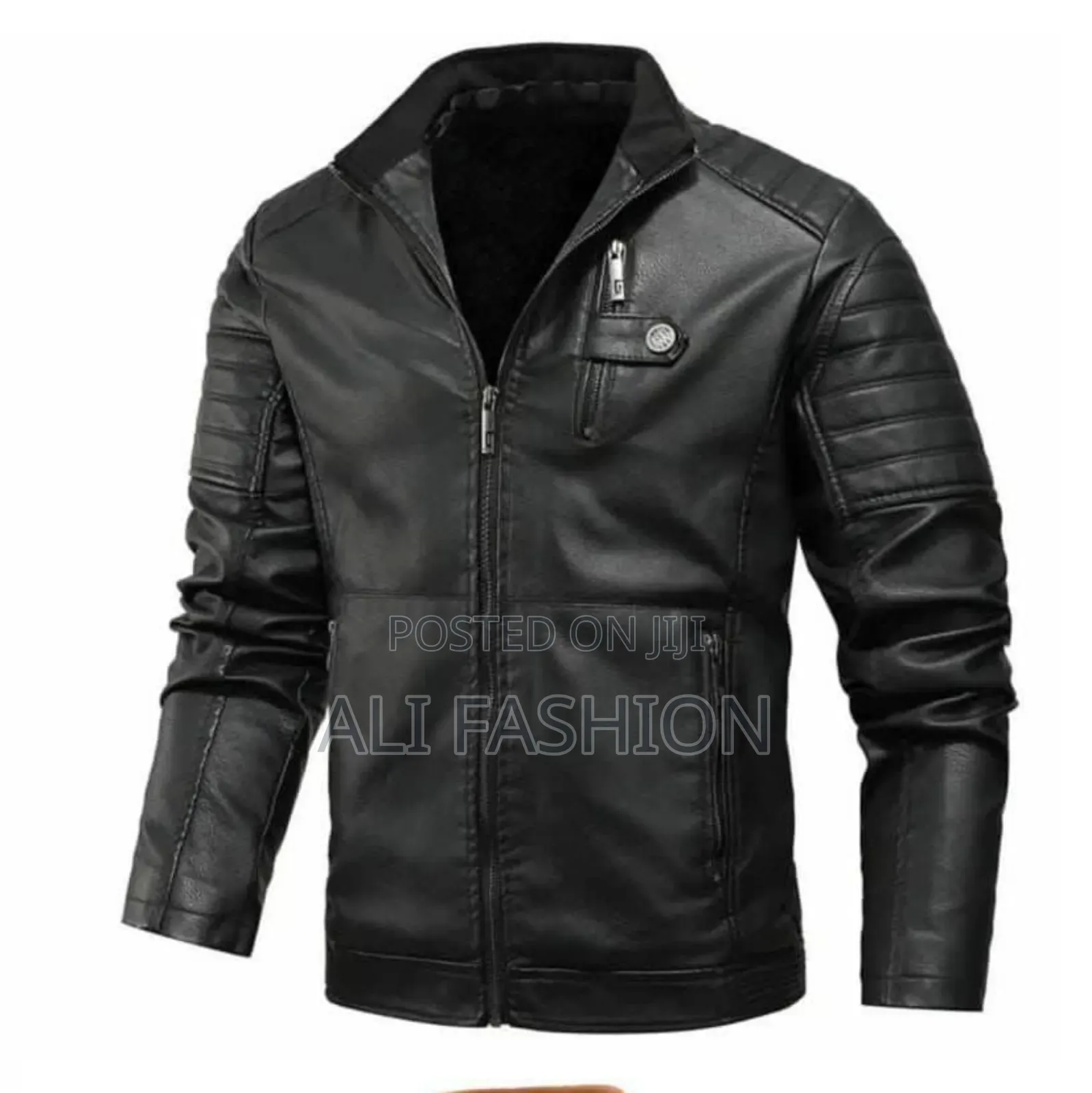 Men Leather Jackets Side Buttons