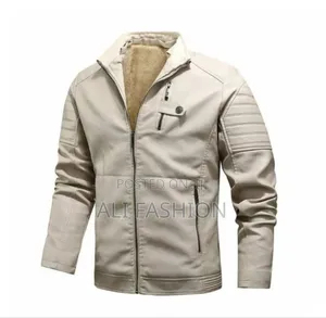 Men Leather Jackets Side Buttons