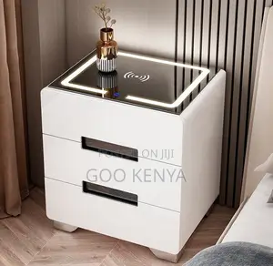 Home Cabinet; Bedroom Storage Cabinet With Integrated Wireless Charger
