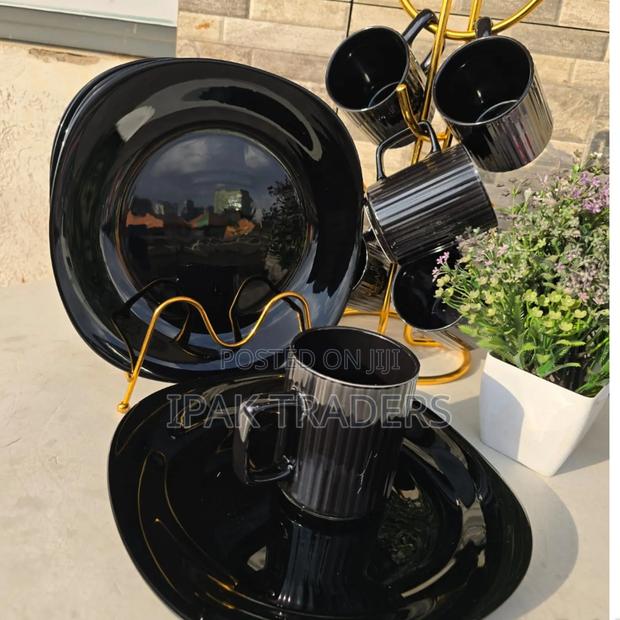 *All Black 12pcs Combo Dinner Set*