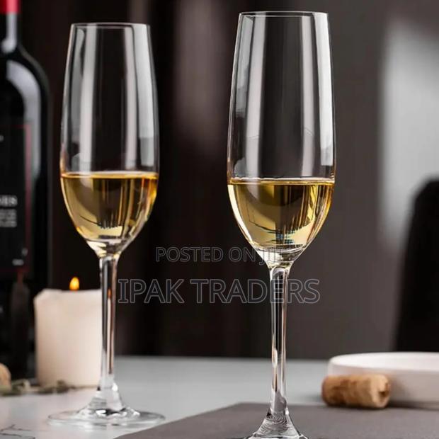 *Long Champagne Glass Set6 Glasses Classy and Elegant