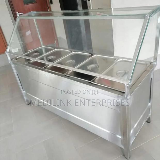 Stainless 5-Inserts Food Warmer Display