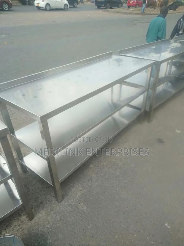 Customized Stainless Working Tables With Undershelves