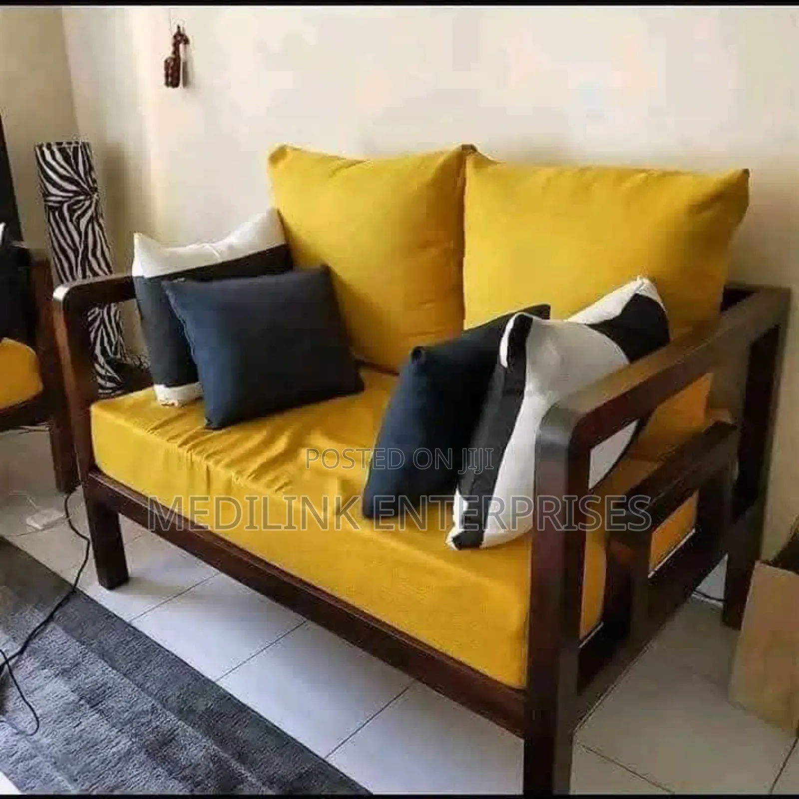 Upholstered Wood Mix Swahili Comfort 3 Seater