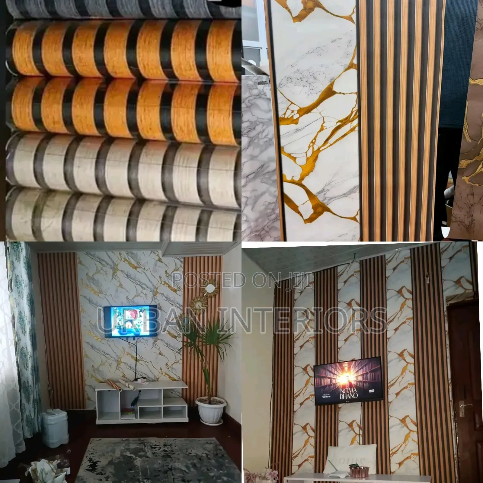 Fluted Wallpapers Fluted Wallpapers With Marble Effect
