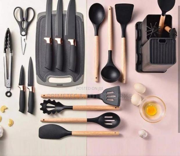 19pcs Silicone Spoon Set With Knives
