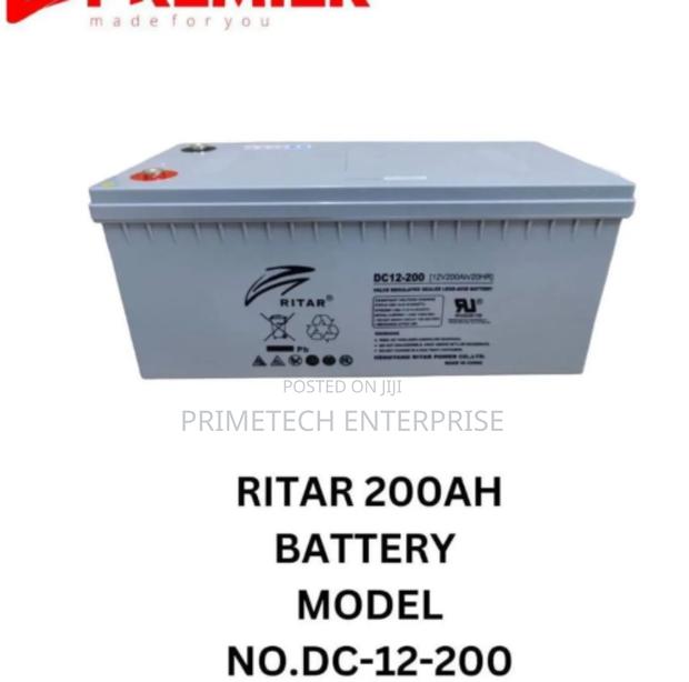 12volts 200ah Battery (Ritar Solar Battery - main view