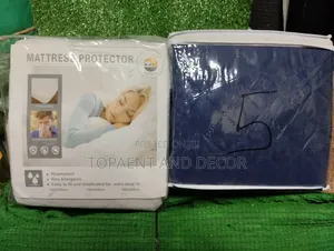 Extra Deep Fit Blue and White Waterproof Mattress Protector