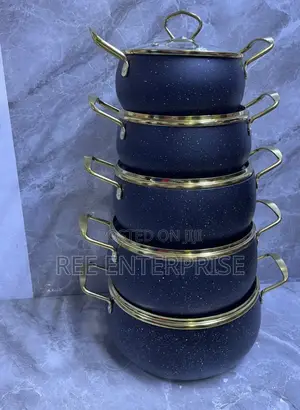 * Black Granite 10pcs Amber Cookware Set*
 20/22/24/28/30cm Pot