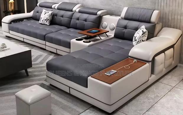 7 Seater Luxury Leather With Solid Mahogany Frame - thumbnail 2