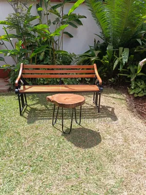 5ft Mahogany Metallic Outdoor Bench