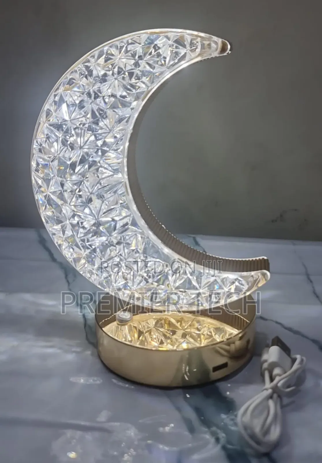 Rechargeable Creative Table Lamp Warm and White Light Crescent