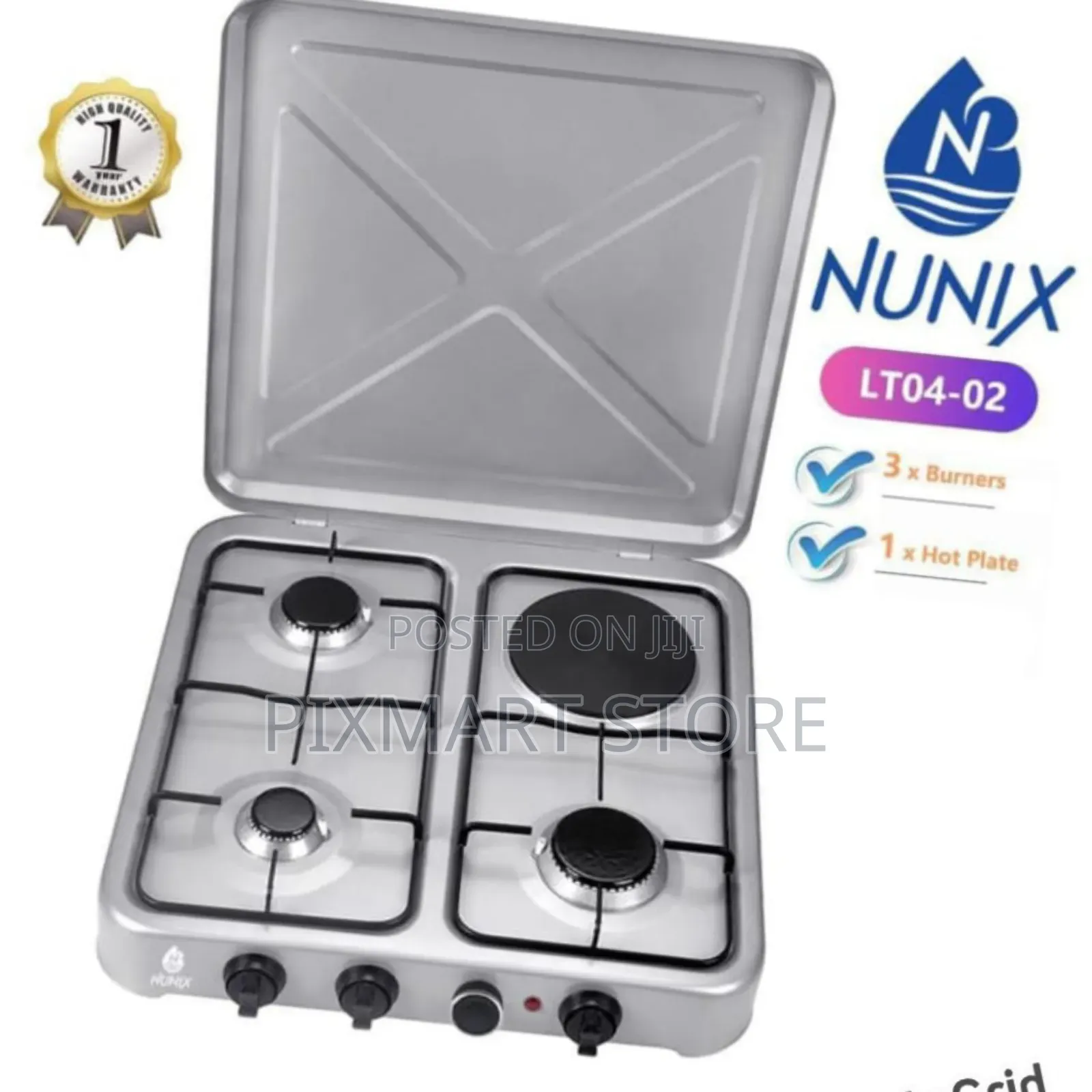 Nunix Table Top Cooker 3gas+1 Electric Burner