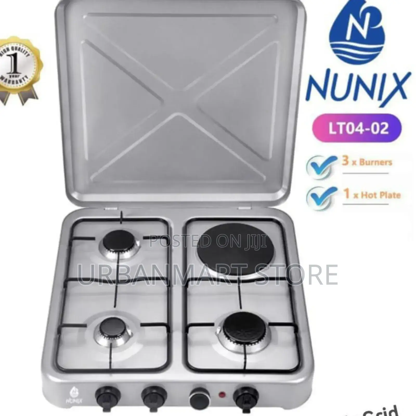 Nunix Table Top Cooker 3 Gas +1 Electric Hot Plate