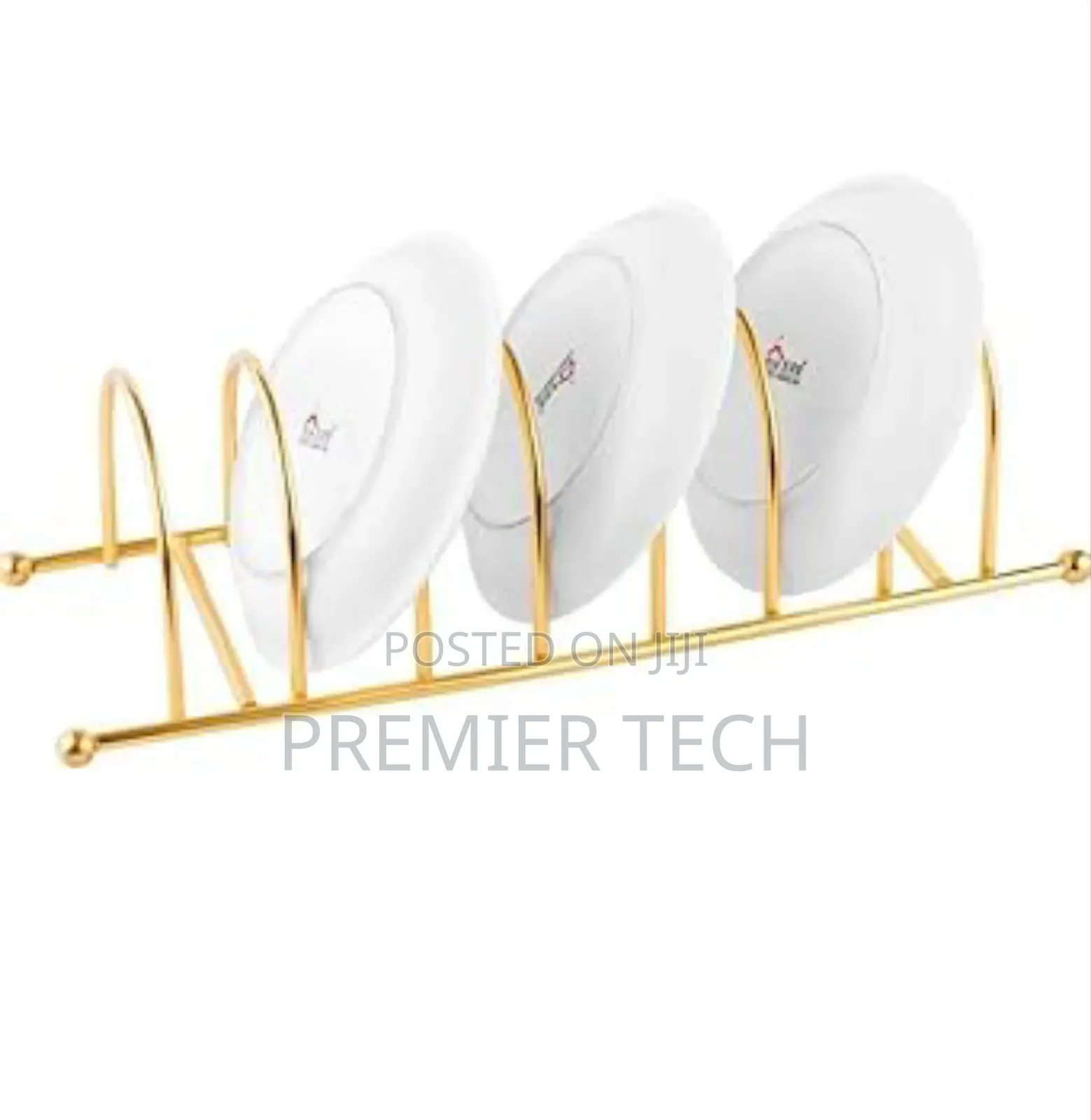 Metallic Golden 7 Slot Plate Holder Suze 32x10x9cm
