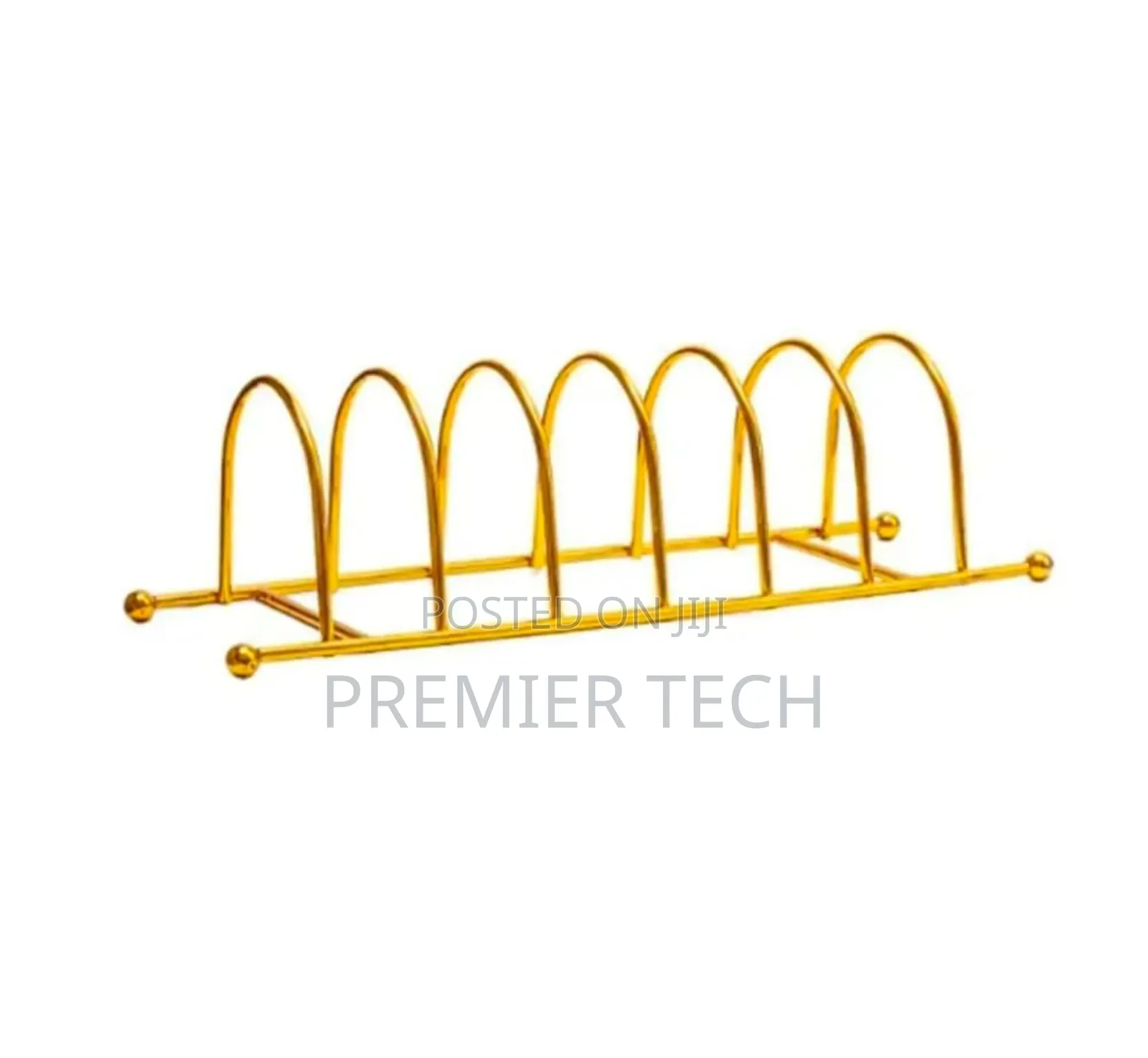 Metallic Golden 7 Slot Plate Holder Suze 32x10x9cm