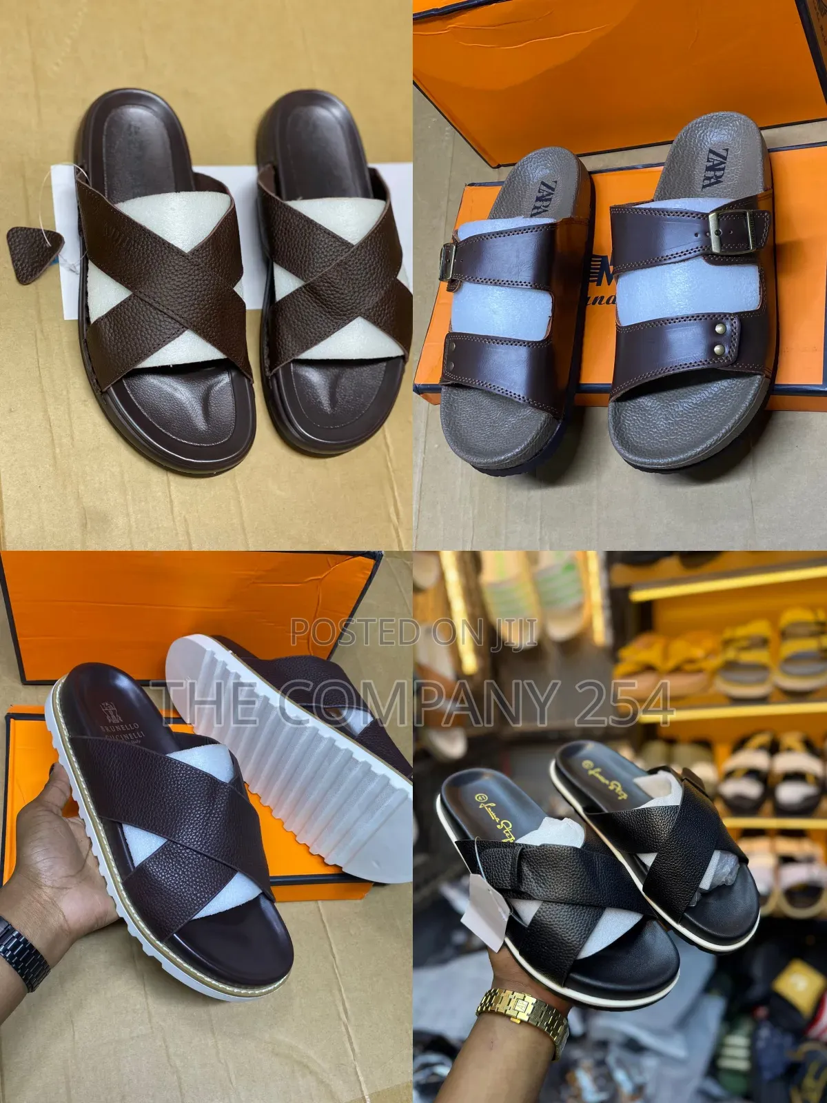 Quality Leather Casual Men Design Slide 0pen Shoes